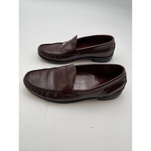Classic Burgandy Penny Loafer Shoes Mens SIze 10D Leather